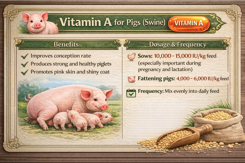 sử dụng vitamin A cho heo