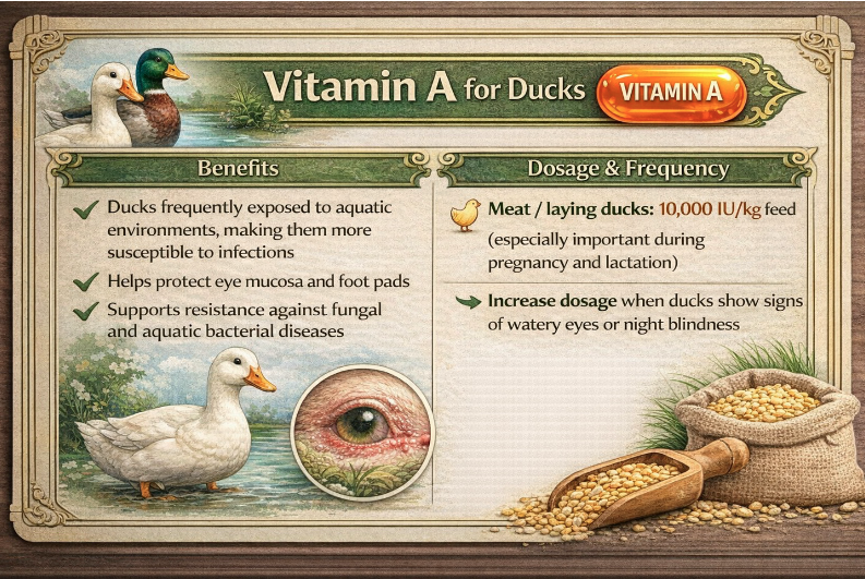 sử dụng vitamin A cho vịt