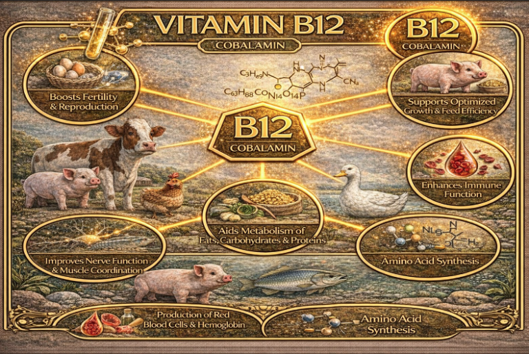 VITAMIN B12 “CHÌA KHÓA” TĂNG TRƯỞNG TRONG CHĂN NUÔI VÀ THỦY SẢN